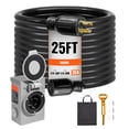 thumbnail image 3 of SKYSHALO Generator Cord with Inlet Box, 30 Amp 25 FT, RV Extension Cord NEMA L14-30P/L14-30R STW 10 AWG, Twist Lock Connector, Pre-Drilled Box for RV Use, ETL Certified, 3 of 9