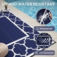thumbnail image 3 of DEORAB Outdoor Rugs Waterproof Plastic Straw Mat 10'x14' Reversible for RV Patio Deck Beach Blue & White, 3 of 6
