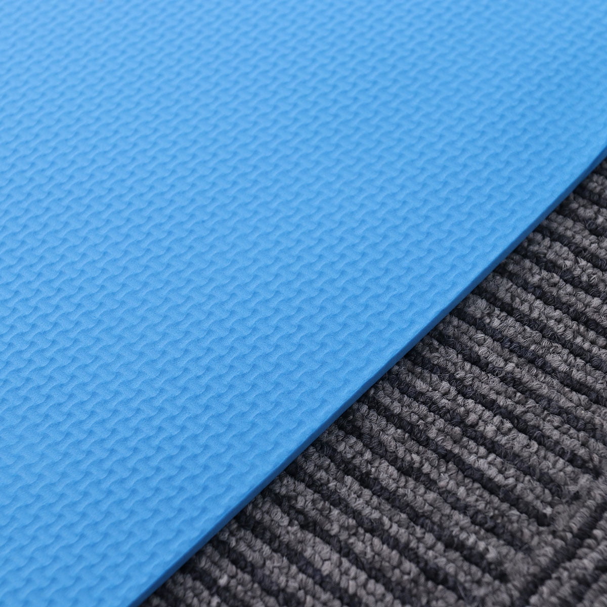 2pcs Portable EVA Yoga Mat Anti-slip Yoga Fitness Mat Outdoor Camping Exercise Mat for Hot Yoga Pilates Aerobic Fitness Stretching Routines (Blue)