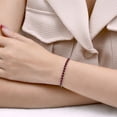 thumbnail image 5 of JeenMata 11 TCW January Garnet - Round Cut Birthstone Tennis Bracelet for Women in Eternity Design - White Gold Plating, Female, Adult, 5 of 7