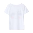 thumbnail image 3 of Camiseta de manga corta con estampado de patrón lindo de verano para mujer Camiseta gráfica L Sunnimix  Camiseta con estampado de mujer, 3 of 8