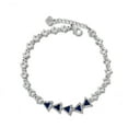 thumbnail image 1 of Kaash Customs CZ Stone Silver Plated Triangle Shaped Bling Adjustable Anklet Bracelet Best Bridesmaid Gift for Her, 1 of 2