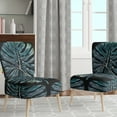thumbnail image 2 of Designart "Blue and White Philodendron Leaf Artwork I" Green Philodendron Upholstered Accent Chair - Traditional Arm Chair For Bedroom, 2 of 5
