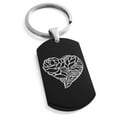 thumbnail image 1 of Stainless Steel Love Heart Floral Rose Engraved Dog Tag Keychain Keyring, 1 of 1