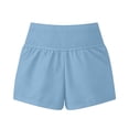 thumbnail image 3 of Eltusu Women Maternity Shorts over belly, Cotton Comfort Drawstring Casual Pregnacy Shorts Blue Size L, 3 of 8