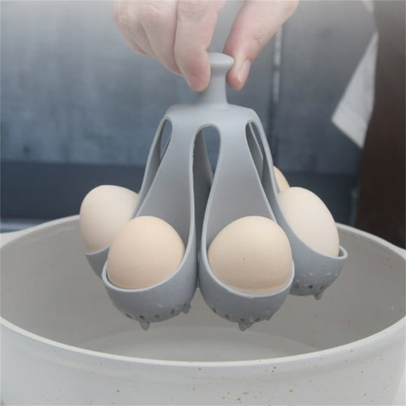 2 Pcs Silicone Egg Boiling Gadget, 4.92*6.29 Inch Cooks 6 Eggs at a Time, Dishwasher Safe, Hard Boiled Egg Holder, Makes Hard or Soft Boiled Eggs, No Mess, Fits in a Drawer