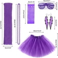thumbnail image 2 of 70s 80s Fancy Dress Costumes Accessories Set ,6 in 1 Adult Fancy Tutu Skirt Set for Cosplay Party Theme Party, 2 of 6