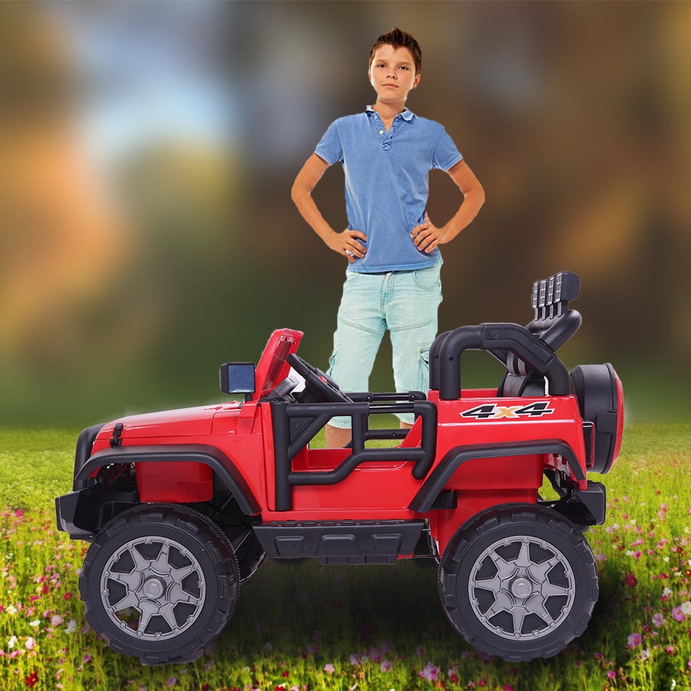Battery Powered Ride on Toys, 12 Volt Motorized Ride On Car w/ Parental Remote Control &amp; Manual Modes, Music, Horn, Lights, Electric Vehicle for 3-8 Years Old Boys Girls, Red, W4542