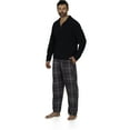 thumbnail image 1 of Men's Pajama Long Sleeve Top and Plaid Pants Fleece Sleepwear Set, 1 of 5
