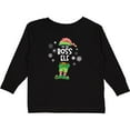 thumbnail image 3 of Inktastic Funny Christmas I'm the Boss Elf with Shoes and Hat Boys or Girls Long Sleeve Toddler T-Shirt, 3 of 5