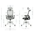 thumbnail image 3 of Nouhaus High Back Drafting Office Chair Ergonomic Mesh Computer Chair with Adjustable Footrest, Headrest, Armrest and Integrated Coat Hanger, Swivel Desk Chair Tilt Function, 3 of 7