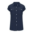 thumbnail image 4 of Womens Blouses for Work Tops Trendy Casual Short Sleeve Western Tshirts Blouses for Work Professional Plus, 4 of 6