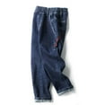 thumbnail image 6 of Boys Regular Straight Fit Jeans Namely Stretch Denim Pants Made of Polyester with Elastic Waistband and Belt Loops in Slim Straight Leg Style Comfortable for School and Outdoor, 6 of 8