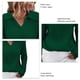 thumbnail image 4 of Suéter de punto para mujer Otoño Invierno Solapa Color sólido Slim V Cuello Tops Ropa Verde M, 4 of 5