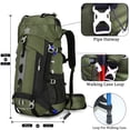 thumbnail image 3 of Sac à Dos de Voyage Randonnée Camping 60 L avec Housse de Pluie, Sac à Dos Résistant à l'Eau, Sac à Dos d'Escalade pour Hommes Femmes, 3 of 11