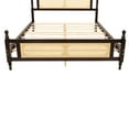 thumbnail image 3 of Noble House Elsie Queen Bed, Pine Wood Frame with Rattan Headboard & Footboard, Enhanced Slat Platform, Espresso, 3 of 21