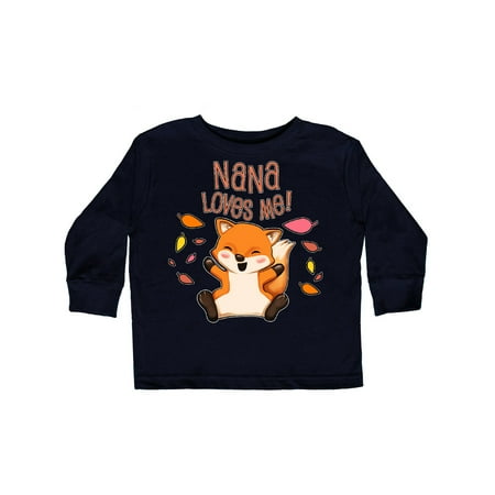 

Inktastic Nana Loves Me!- cute baby fox Gift Toddler Boy or Toddler Girl Long Sleeve T-Shirt