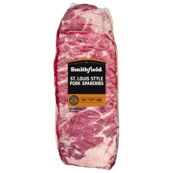 Smithfield St. Louis-Style, Pork, Spareribs, 2.1-5.1 lb (Fresh), 18 Grams of Protein per 4 oz Serving