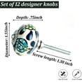 thumbnail image 6 of Perilla Home Set of 12 Mix Green Floral Printed Knobs Pull and Push for Handles Cabinet Door Interior Decorative Knobs for Home Kitchen Cupboard Bedroom Dresser Wardrobe Drawer Pulls, 6 of 12