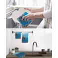 thumbnail image 5 of Ocean Diving Elephant Kitchen Dish Towels for Drying Dishes Set of 3, Blue Coastal Coral Fish Marine Life Waffle Weave Microfiber Hand Tea Bathroom Towels Quick Dry & Absorbent Towel 12x12, 5 of 7