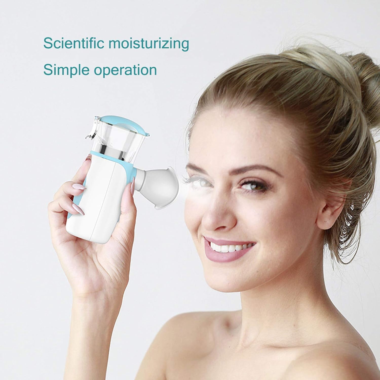 Nano Spray Facial Mister USB Rechargeable, 15Ml Mini Facial Steamer, Handy Moisturizing Mist Sprayer, Atomization Eyelash Extensions Skin Care Steamer,Pink