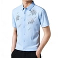 thumbnail image 1 of MDUKONU Men's Plus Size Shirt Classic Fit Non Shrink Work Wear Light Blue XXL, 1 of 6