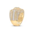 thumbnail image 3 of 14kt Yellow Gold Mens Baguette Diamond Cluster Ring 3 Cttw, 3 of 5