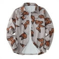 thumbnail image 3 of Men‘s Large Size Button Printing Lapel Coat Jacket Top Blouse Shirt, 3 of 6