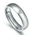 thumbnail image 7 of 4mm/6mm Silver Titanium Steel Wedding Bands Men Women's Couple Cz Ring Size 5-13, 7 of 7