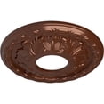 thumbnail image 3 of Ekena Millwork 11 3/8"OD x 3 5/8"ID x 1 1/8"P Leaf Ceiling Medallion (Fits Canopies up to 4 3/4"), Hand-Painted Copper Penny, 3 of 7