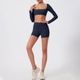 thumbnail image 5 of QHFBli Womens Square Neck Crop Top Workout Tops Long Sleeve Shirts Cropped T Shirts Women Cute Top, 5 of 8