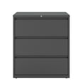 thumbnail image 3 of Hirsh 36" W 3 Drawer Lateral File Cabinet, Charcoal,  A4/Legal/Letter 17636, 3 of 7