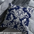 thumbnail image 2 of jejeloiu Baroque Gothic Theme Fabric by the Yard 10 Yards,Damask Print Room Decor Fabric by the Yard,Deepblue White Sewing Fabric For Adults,Ultra Soft Bedroom Decoration, 2 of 6