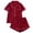 501_Red, variant on MEICHEN Lounge Set for Women 2 Piece Pajama Set for Women Heart Print Button Short Sleeve Shirt Matching Shorts Set Summer Cute Sets Women's Essentials Fashion Sleepwear