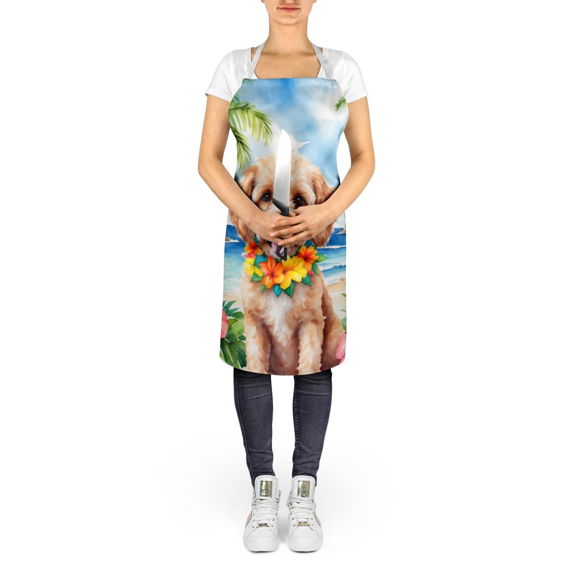 Carolines Treasures DAC6409APRON 30 x 27 in. Cockapoo Luau Apron