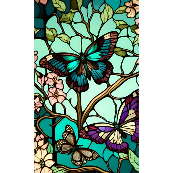 RAGUPEL Window Tint for Home 17.7*39.3 Inches Frosted Glass Window Film Static Cling Film Blackout Window Film Style1