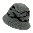 thumbnail image 1 of Las mujeres de invierno sombrero de cubo de punto de moda Cloche sombrero cubo sombrero de invierno plegable de Color sólido cálido gorro de ganchillo, 1 of 5