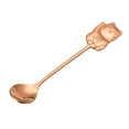 thumbnail image 1 of EeaseMX Cuchara de acero inoxidable 304 con forma de gato de la suerte para revolver café, cuchara de postre con dibujos animados para cenar en la cocina (oro rosa), 1 of 7