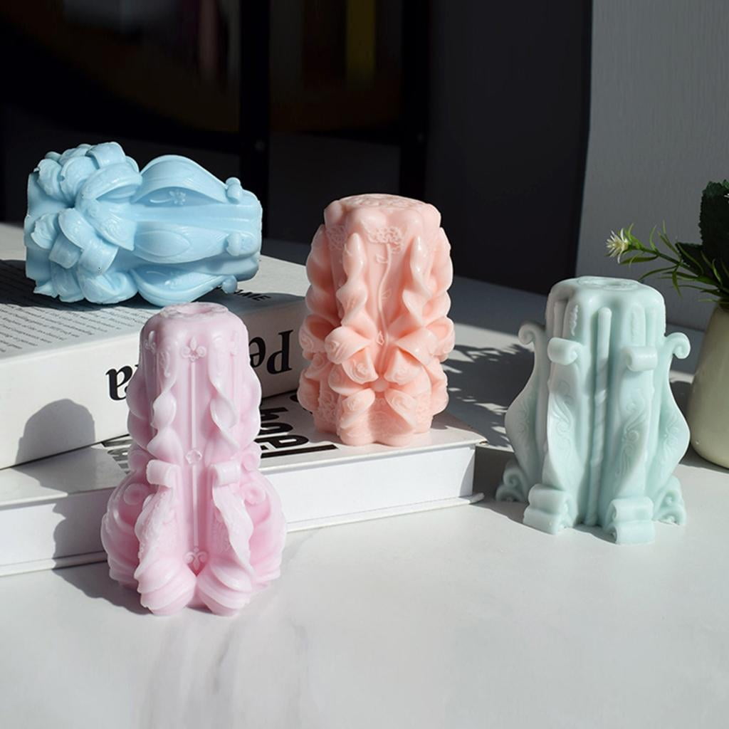 3D Cylinder Scented Candle Mold Silicone Mold for Candle Making Resin Gypsum