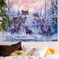 thumbnail image 3 of Tapestry Wolf Pack, microtela, con escena de nieve, 150 x 130 cm, 3 of 3