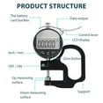 thumbnail image 2 of lanema Thickness Meter Precise Electronic Micrometer with LCD Display 0.001mm/0.00005", 2 of 8