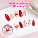 thumbnail image 2 of 24Pcs Almond Press on Nail Valentine French Fake Nail Acrylic False Nail,Artificial Nail Glues on Nail for Womens Girls, 2 of 4