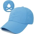 thumbnail image 1 of Womens Criss Cross Ponytail Baseball Cap Adjustable High Messy Bun Ponycap Quick Drying Hat, 1 of 7