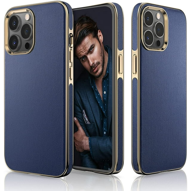 1 Uds. Funda de cuero para iPhone 13 de negocios (iPhone 13pro max (6,7)-azul) Ormromra CZDZ-HY226-3