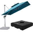 thumbnail image 2 of Purple Leaf 9ft Outdoor Patio Umbrella - Offset Cantilever Design with 360° Rotation, Turquoise Blue Square Market Umbrella for Deck, Pool, and Garden, 2 of 14