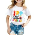 thumbnail image 1 of PMVFHDE Hauts Mignons pour Fille 2025 T-Shirt Robe Filles Hauts d'Été 2025 Maillots de Bain Filles Hauts Garçon et Fille Mode Décontractée Imprimé Col Rond Manches Courtes T-Shirt Haut Blanc, 3-4 Ans, 1 of 4