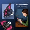 thumbnail image 2 of SaniMore Case for Samsung Galaxy Tab A7 Lite 8.7 inch 2021 Model (SM-T220/T225), Shockproof Shoulder Strap 360° Rotating Handle Bracket Pencil Holder Tri-layer Hybird Anti-drop Kids Shell, Black+Rose, 2 of 9
