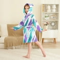 thumbnail image 4 of FORMRS Niños Bathrobe Unisex Hooded Robe Soft Plush Pajamas Sleepwear, Size 2-3T, Green Drawing, 4 of 7