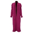 thumbnail image 4 of Comdrip Long Cardigans for Women! Long Cardigans for Women Open Front Cable Knit Cardigan Open Front Oversized Draped Sweater Outerwear Fall Cardigans for Women Hot Pink L, 4 of 4