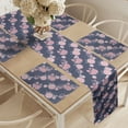 thumbnail image 2 of Ambesonne Garden Table Runner & Placemats, Pink Asters Romantic, Placemat 4 pcs + Runner 14"x90", Dark Slate Blue Blush, 2 of 2